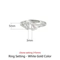 S925 sterling silver ring setting with 3x5mm oval stone mount and side accents - Platinum Plated (3*5mm)