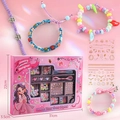DIY Schmuck Designer Set für Mädchen mit bunten Perlen und rosa Verpackung - Strömendes Blumenmeer (DIY-Schmuckschatulle)