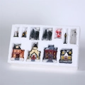 Set da 10 pezzi miniature natalizie con case alberi figure e luci stringa a LED - Set 3