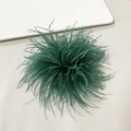 Dark green ostrich feather brooch pin accessory for evening dress or hair styling - Dark Green