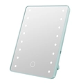 Mint green LED makeup mirror with touch sensor and USB charging port in a sleek design - 16 LED Beads / Blue Folding Style