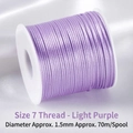 Light purple 1.5mm braided nylon cord 70m roll for DIY jewelry making and knots - Light Purple