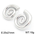 Pendientes de aro retorcidos en acero inoxidable plateado de 25x21 mm - Pequeño (25x21mm) / Plateado