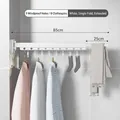 White folding wall-mounted clothes drying rack with 9 windproof holes and 8 clips - White (Upgraded 1-Fold/9 Holes 8 Clips)