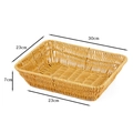 Light brown woven snack basket with 30x23x7cm dimensions on white background - Rectangular Yellow Large