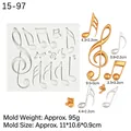 Moule en silicone notes de musique de 11x10,6 cm pour fondant et bricolage manuel - #2 - Gris
