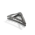 Geometric triangle metal hair claw clip in dark gunmetal gray with a glossy finish - F530-3/Minimalist Triangle Black