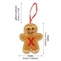 Gingerbread man ornament with red letter X embroidery and hanging string for Christmas decor - Style X