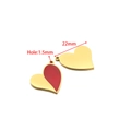 22mm gold stainless steel heart pendant with red enamel finish for jewelry making - 22mm Gold Half Enamel Heart (Red)