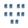 Vue détaillée de 10 pendentifs de tarot en émail doré avec motifs de corbeau de mort - La Mort