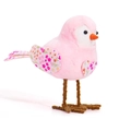 Rosa Plüsch-Osterfigur Vogel mit floralem Herz-Detail für die Feiertagsdekoration - Rosa Flamingo