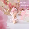 Pink angel girl figurine in prayer pose with white wings, made of soft matte vinyl - 1143-15 Sitting Sleeping Pink
