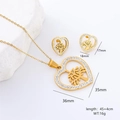 Dimensioni dettagliate del set gioielli Albero della Vita con cuore e orecchini - Cuore Albero della Vita (Oro)