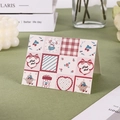 Tarjeta de felicitación a cuadros rosa con collage de perritos y fresas - Perro