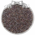 Deep iridescent 2.5mm glass seed beads in a decorative silver dish for DIY jewelry - Tung Brown (10g/Pack Approx 700pcs)