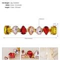 Dimensioni dettagliate del fermaglio per capelli con fiocco di strass dorati - Stile Strass a Goccia (HS-J6775)