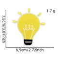 Detalle de parche bordado de bombilla amarilla con medidas 7,8x6,9 cm y peso 1,7 g - Bombilla