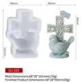 Molde de silicona de cruz y paloma con textura de rosa para velas y yeso decorativo DIY - GJ-225