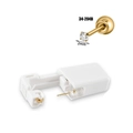 Disposable ear piercing gun with a 2mm gold stud featuring a 4-claw round cubic zirconia - Gold 2mm Claw Zircon