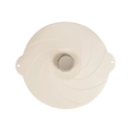 Coperchio in silicone bianco panna con trama a spirale e manico centrale esagonale - 9 Pollici (27CM)