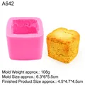 Rosa Silikonform für Brot-Toast zur DIY-Seifenherstellung mit fertigem Biskuitkuchen-Beispiel - 1# Quadratischer Toast / 1# Rosa-A642 / Rosa
