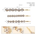 Dreiteiliges Set minimalistischer goldener Strass-Haarnadeln mit detaillierten Maßen - HS-J6448G