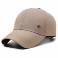 Gorra de béisbol de color caqui para hombre en algodón sarga con logo de metal - Ajustable / Caqui