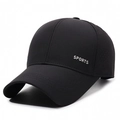Zwarte heren baseballpet met ademend mesh en sportieve logo-details op de zij - Zwart / Verstelbaar