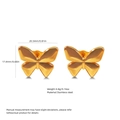 Golden stainless steel butterfly stud earrings with dimensions of 20.5mm by 17.4mm - Streamline Butterfly (FYD6165)