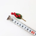 Artificial red berries with green leaves Christmas decoration measured on white backdrop - Red Berry with Leaf Short Stem