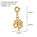 18K gold plated stainless steel four-leaf clover pendant with 29mm length dimension - Lucky Clover Pendant