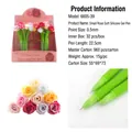 0.5mm rose-shaped silicone gel pens in various colors like red, pink, and purple - Small Rose-Black Ink