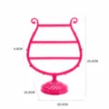 Espositore Gioielli Arpa Rosa 47 Fori Supporto Orecchini Collana Organizer Stand 25.5cm - Rosso