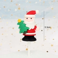 Detalle de decoración para pastel de Papá Noel de 5,3 cm con un mini árbol de Navidad - 6# Papá Noel Abrazando Árbol de Goma Blanda