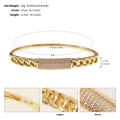 Macro shot of 18K gold plated chain bracelet with micro-pave zircon buckle detail - Chain Panel (BS-J5516G) / Gold