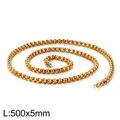 Gouden roestvrijstalen ronde box ketting, variant met 500mm lengte en 5mm breedte - Lengte 65cm / Breedte 5mm / Goud