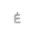 Silver twisted rope letter E pendant in stainless steel with a minimalist finish - Mini Twist Letter Pendant-Steel Color-E
