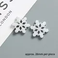 Glittering snowflake resin charm for DIY phone cases, measures approximately 26mm in size - Large (approx 26mm) / Silver