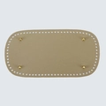 Khaki oval PU leather bag base with four golden metal studs and stitching holes - Gold
