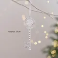 Transparent crystal heart key pendant for Christmas tree, 15cm hanging ornament - Approx 15cm / Key B