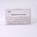 Set of 12 small gold non-piercing magnetic earrings and nose studs on display card - 1 Card 12 Pcs / Gold Round Ball