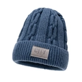Berretto invernale blu scuro in maglia a trecce con toppa decorativa CITY logo - Regolabile / Blu