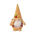Christmas gnome plush toy with gingerbread style pointed hat and red plaid outfit - Beard Style