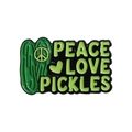 Creative Peace Love Pickles green enamel pin badge with cucumber and heart graphics - Peace Love Pickles Style (QHXZ2618)