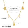 Dettaglio della collana con conchiglie e perle con dimensioni 40cm+5cm e peso 6.2g - Stile Stella Marina Conchiglia Perla (NB-N1378)