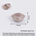 Miniature brown clay pot model with lid and handles for dollhouse kitchen DIY - 4.5cm Gray Casserole with Lid (Printed)