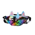 Kids unicorn sequin fanny pack with colorful gradient finish and adjustable strap - 24*7*14cm / Black