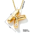 Golden balloon style letter K pendant necklace with a star-shaped cubic zirconia stone - Letter K Style (N01069-K)