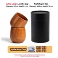 Jujube wood belly cup with a black kraft gift box featuring natural wood grain - 300ml / Large Belly Cup (With Black Gift Box)