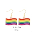 Rainbow flag drop oil earrings with gold hooks for women measuring 1.3x1.7cm - Rainbow Pride